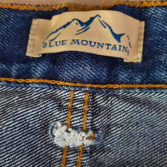 BLUE MOUNTAIN MENS NWT BLUE DENIM UTILITY CARPENTER WORK PANTS 44X30 RELAXED FIT - Picture 7 of 9